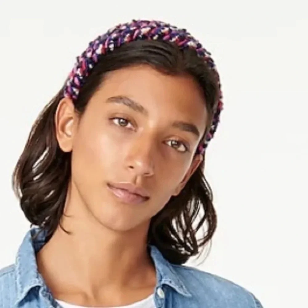 J. Crew Wide Wool Headband In Confetti Tweed